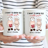 Tasse d’accent personnalisée - Je veux vieillir avec toi, cadeau d’anniversaire pour couple